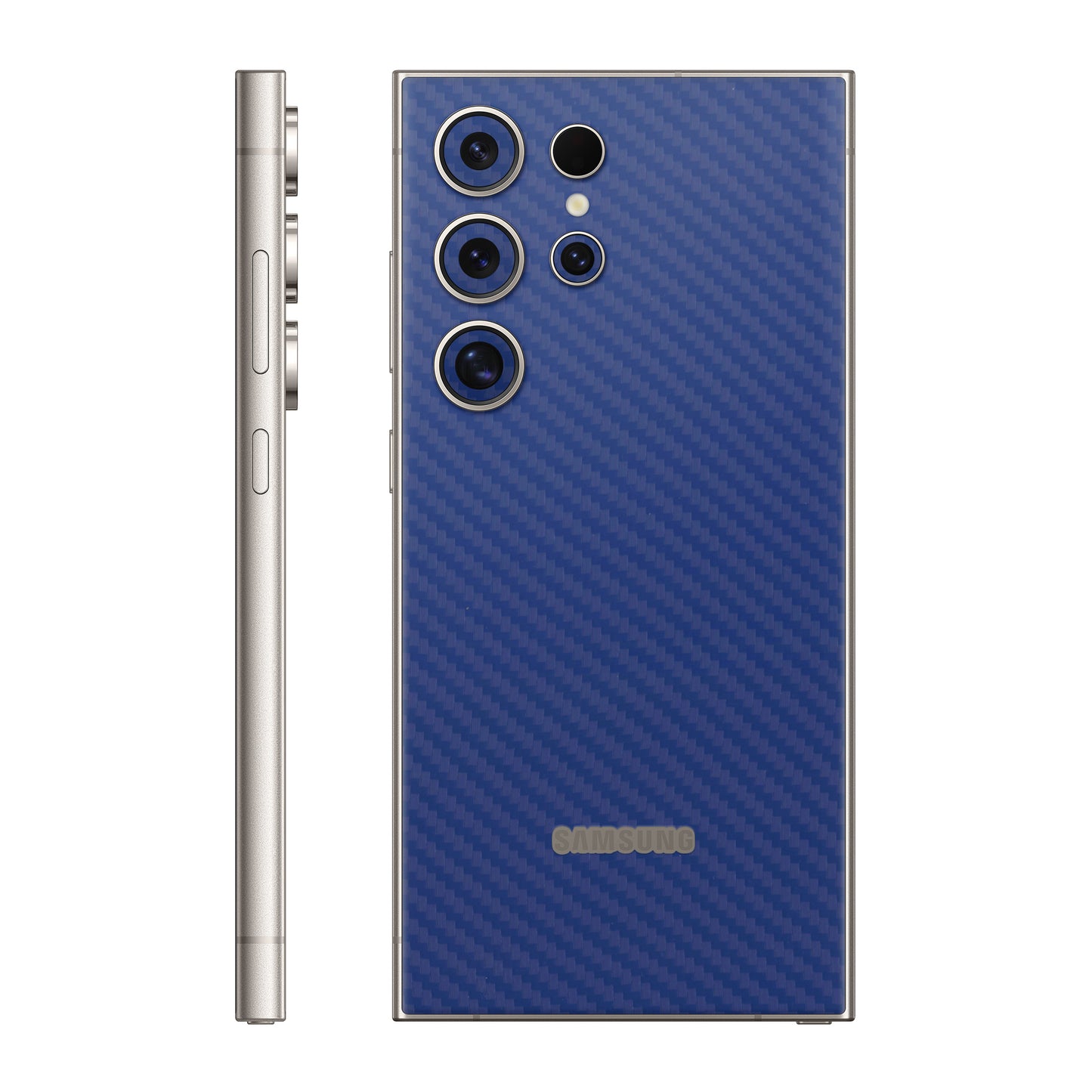 Folie de protectie Samsung Galaxy S24 Ultra, eSkins Elegans, Skin Carbon Albastru