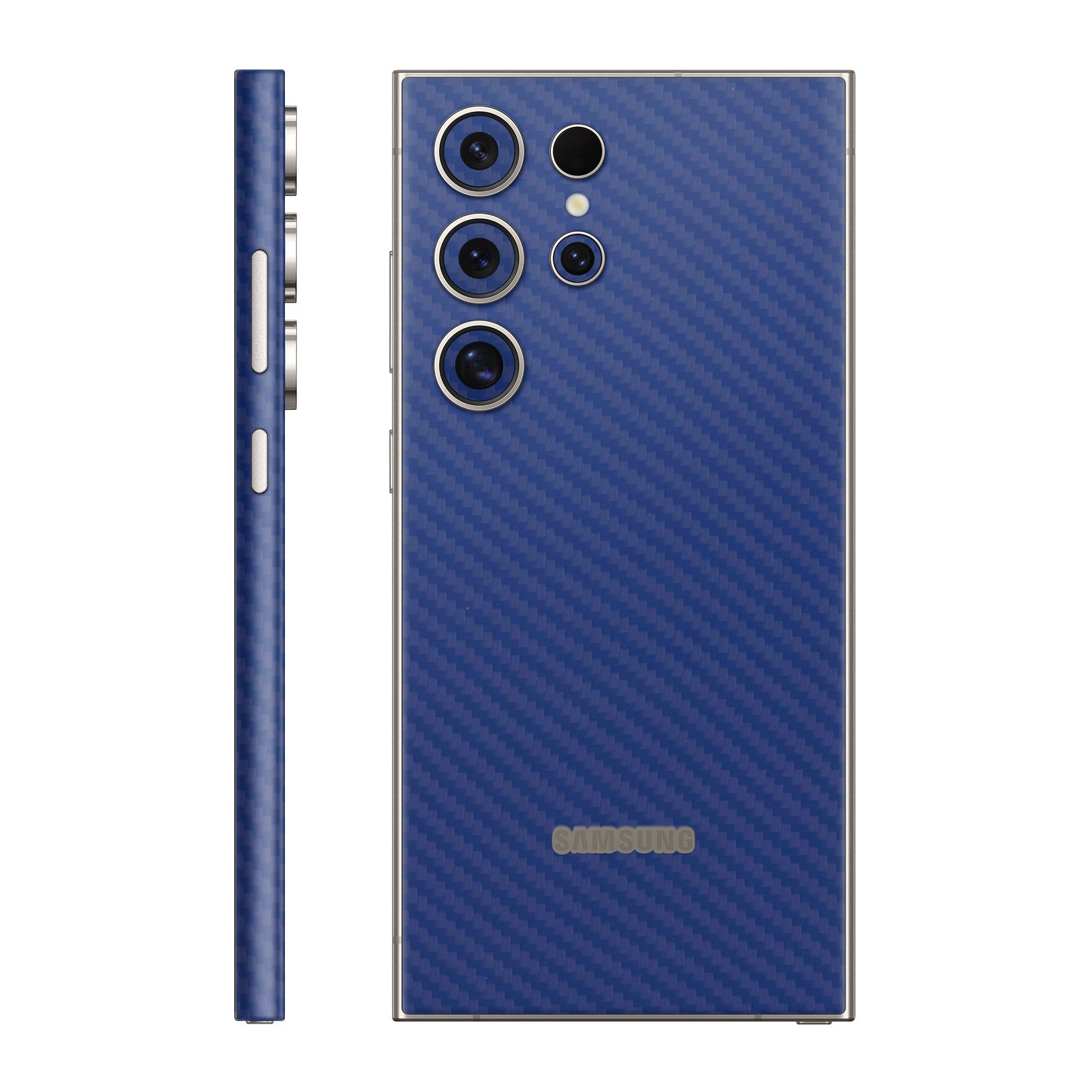 Folie de protectie Samsung Galaxy S24 Ultra, eSkins Elegans, Skin Carbon Albastru