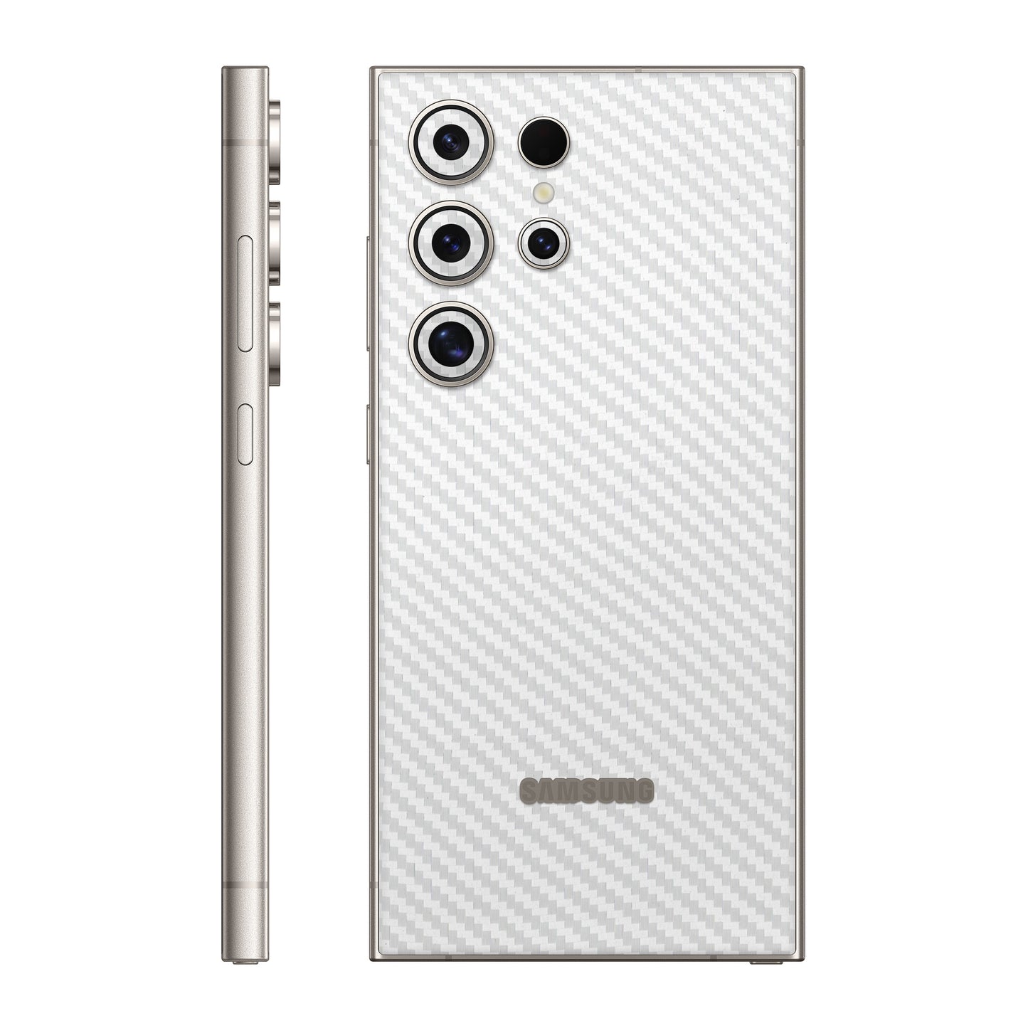 Folie de protectie Samsung Galaxy S24 Ultra, eSkins Elegans, Skin Carbon Alb