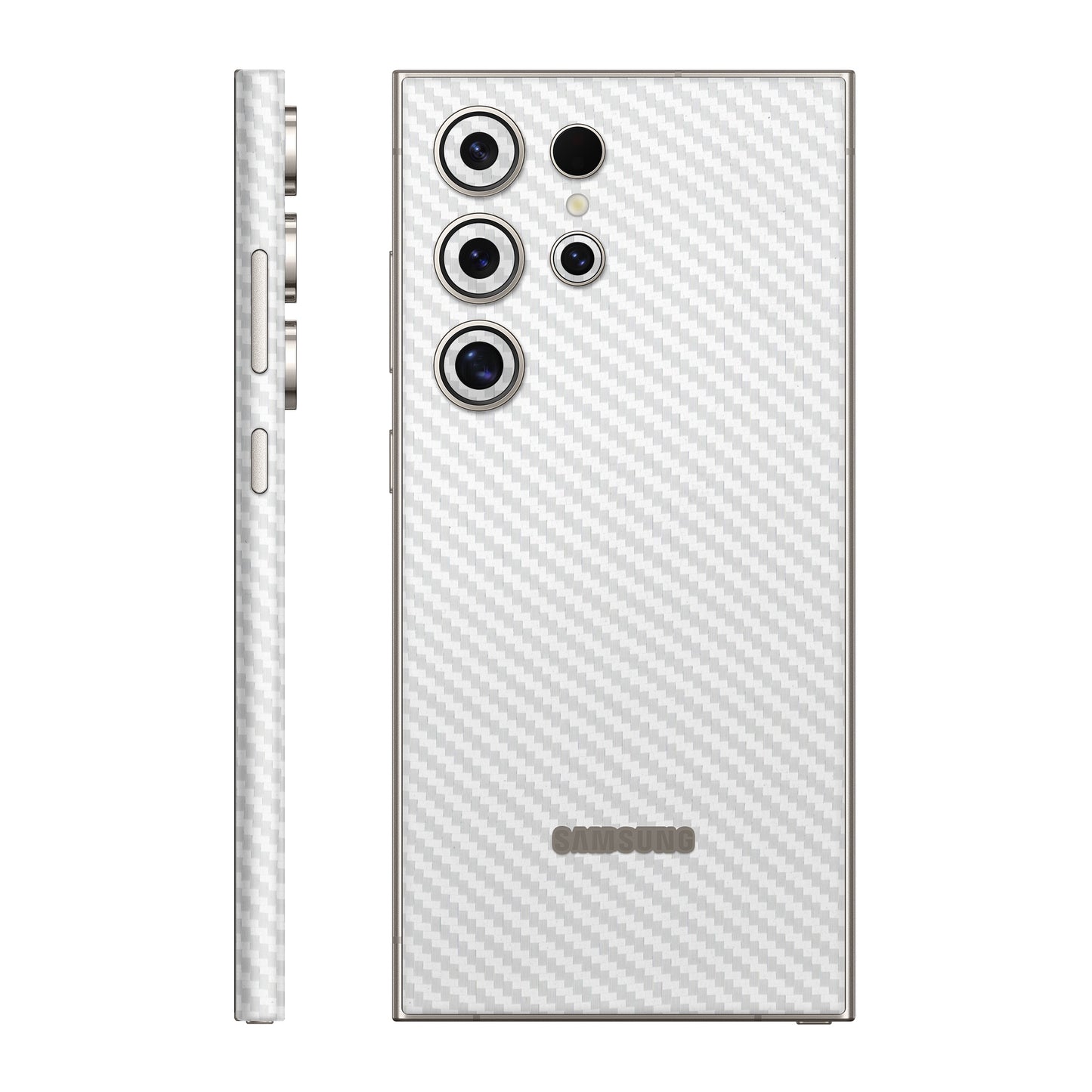 Folie de protectie Samsung Galaxy S24 Ultra, eSkins Elegans, Skin Carbon Alb