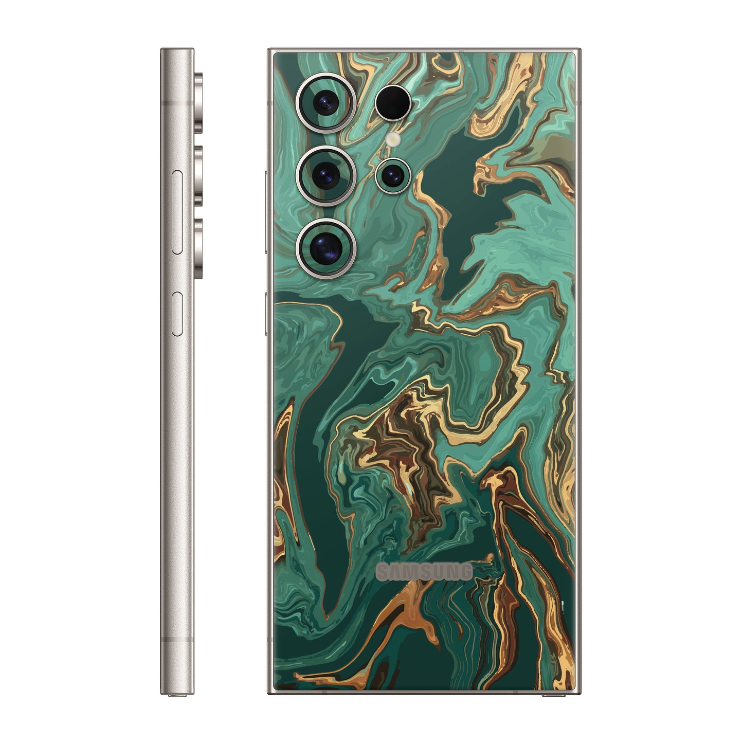 Folie de protectie Samsung Galaxy S24 Ultra, eSkins Signature, Skin Emerald Flow