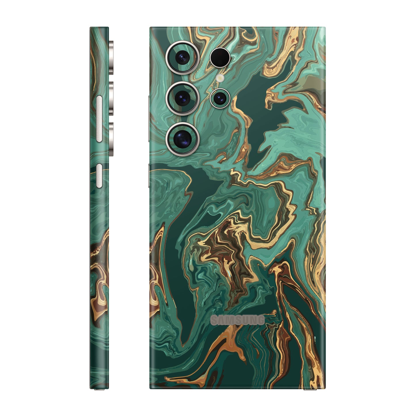 Folie de protectie Samsung Galaxy S24 Ultra, eSkins Signature, Skin Emerald Flow