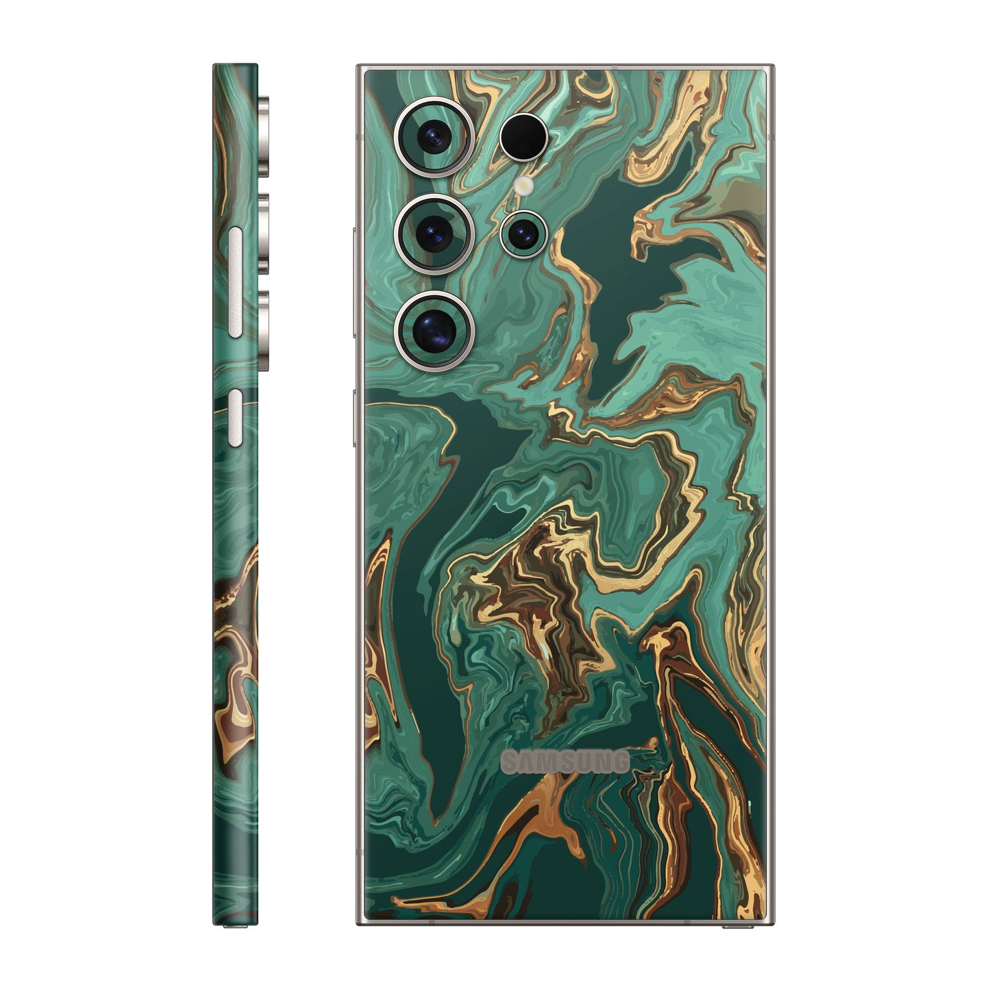 Folie de protectie Samsung Galaxy S24 Ultra, eSkins Signature, Skin Emerald Flow