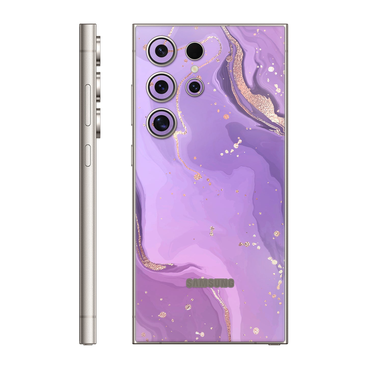 Folie de protectie Samsung Galaxy S24 Ultra, eSkins Signature, Skin Lavender Swirl
