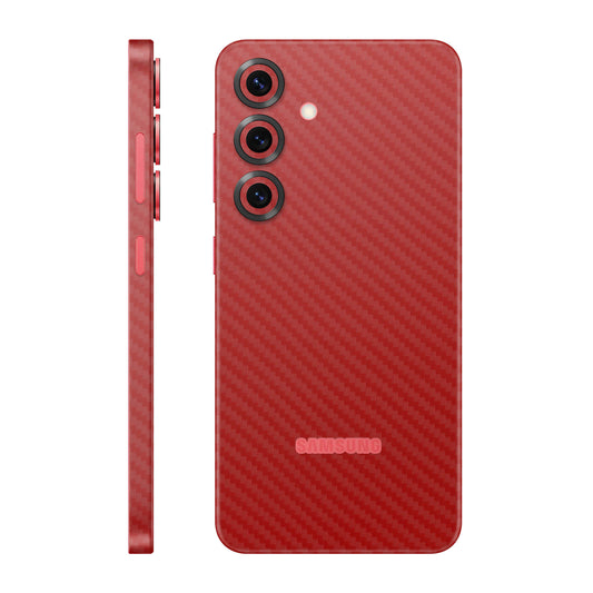 Folie de protectie Samsung Galaxy S25 Plus, eSkins Elegans, Skin Carbon Rosu