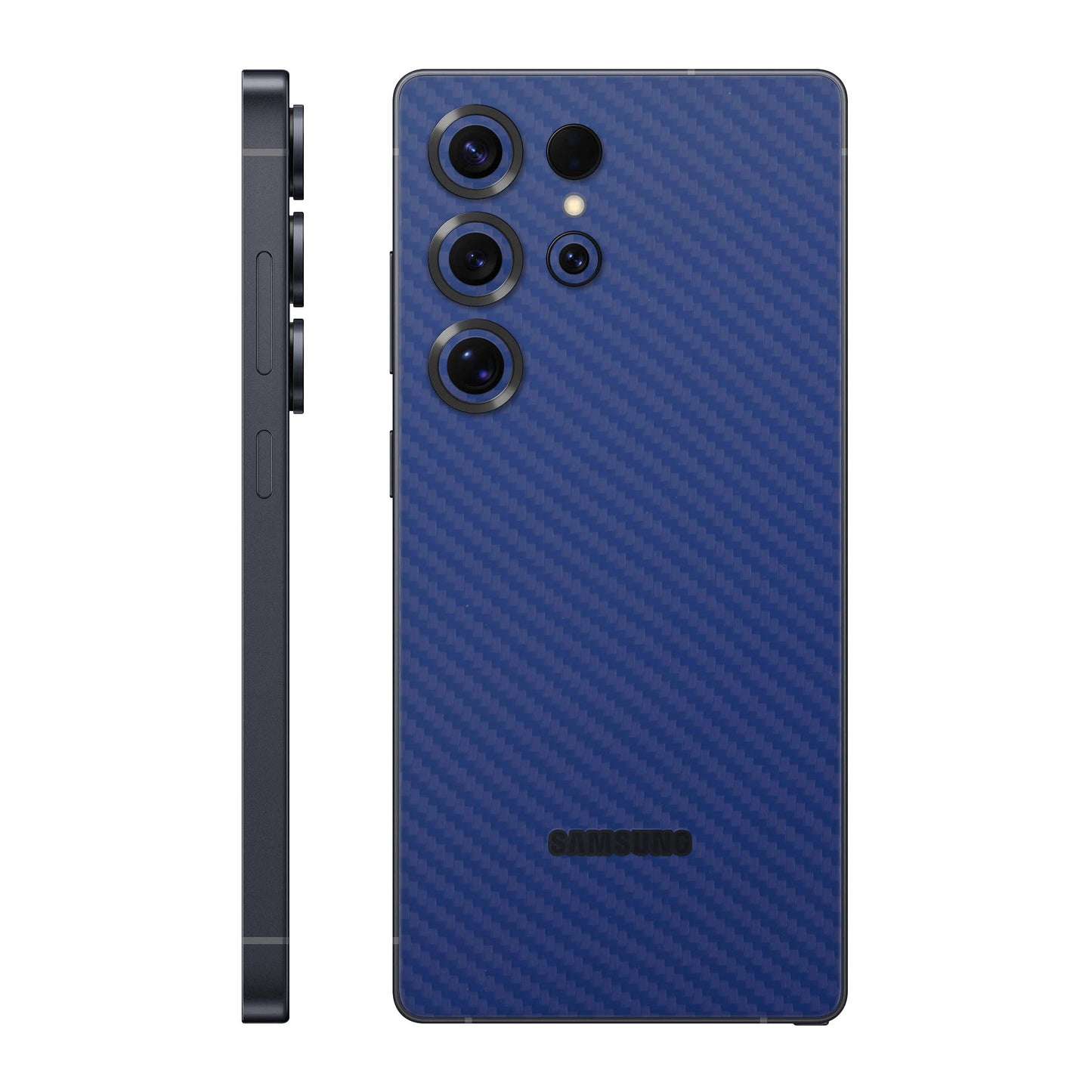 Folie de protectie Samsung Galaxy S25 Ultra, eSkins Elegans, Skin Carbon Albastru