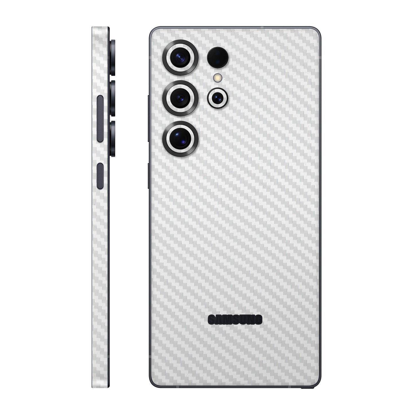 Folie de protectie Samsung Galaxy S25 Ultra, eSkins Elegans, Skin Carbon Alb