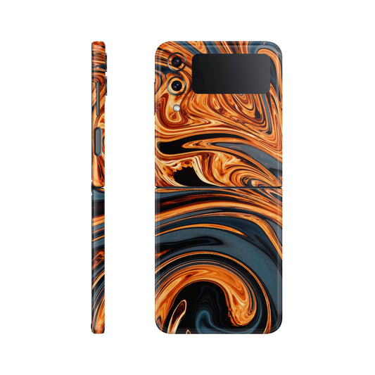 Folie de protectie Samsung Galaxy Z Flip 3, eSkins Signature, Skin Amber Blaze