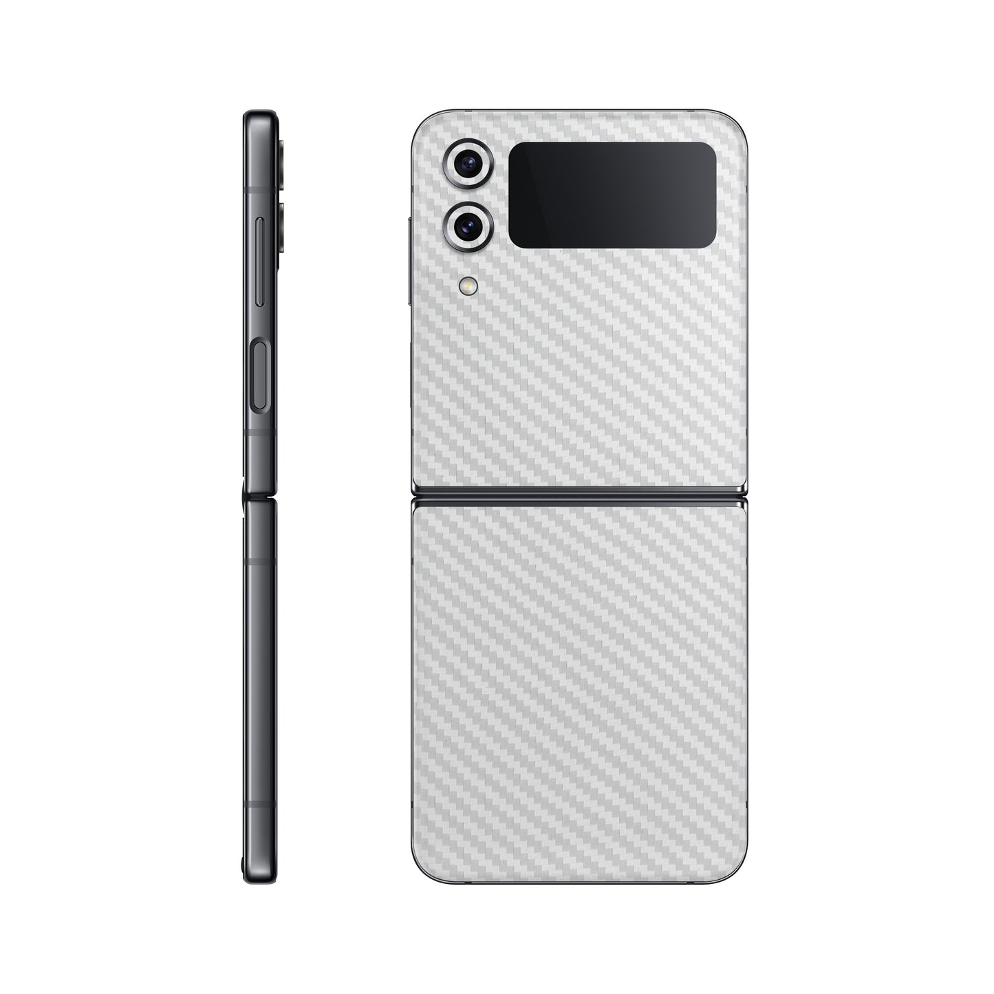 Folie de protectie Samsung Galaxy Z Flip 3, eSkins Elegans, Skin Carbon Alb