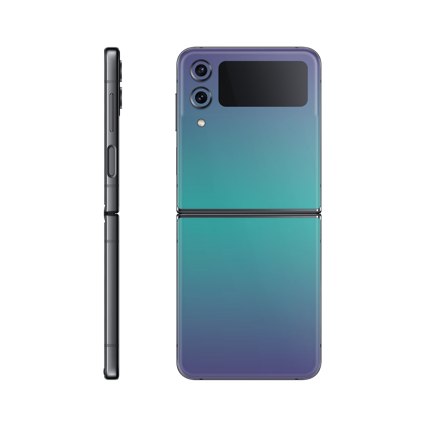 Folie de protectie Samsung Galaxy Z Flip 3, eSkins Unique, Skin Cameleon Turcoaz-Lavanda
