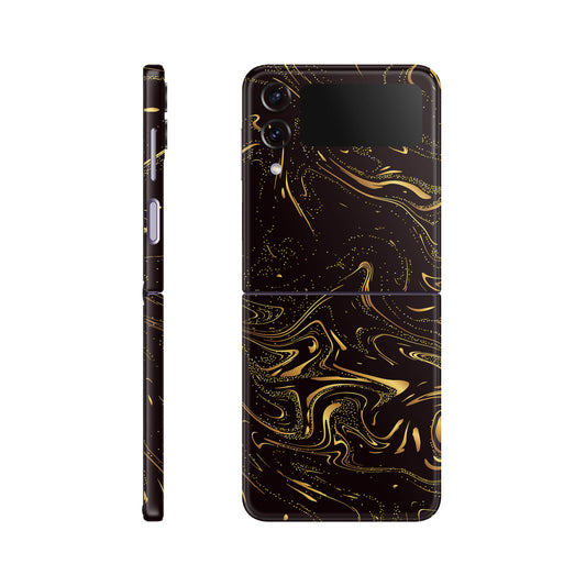 Folie de protectie Samsung Galaxy Z Flip 4, eSkins Signature, Golden Noir