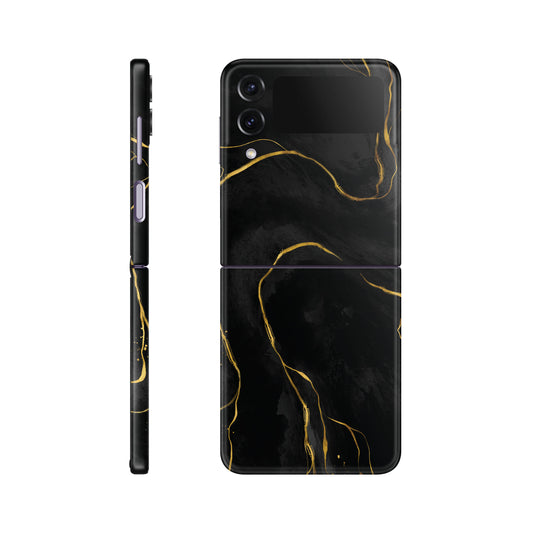 Folie de protectie Samsung Galaxy Z Flip 4, eSkins Signature, Skin Golden Onyx