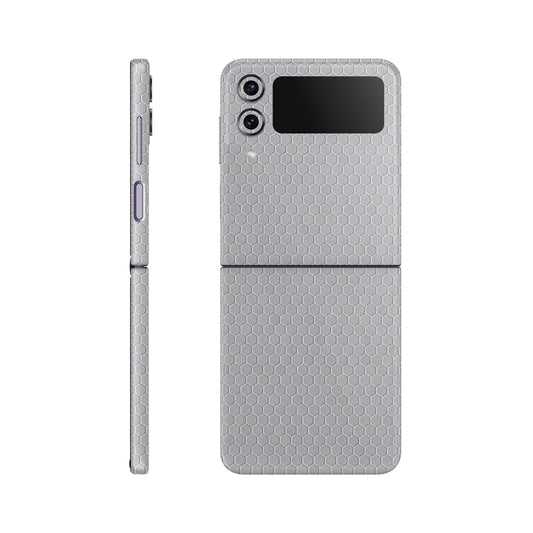 Folie de protectie Samsung Galaxy Z Flip 4, eSkins Elegans, Skin Honeycomb Gri