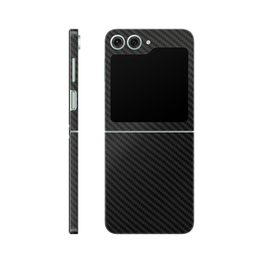 Folie de protectie Samsung Galaxy Z Flip 6, eSkins Elegans, Skin Carbon Negru