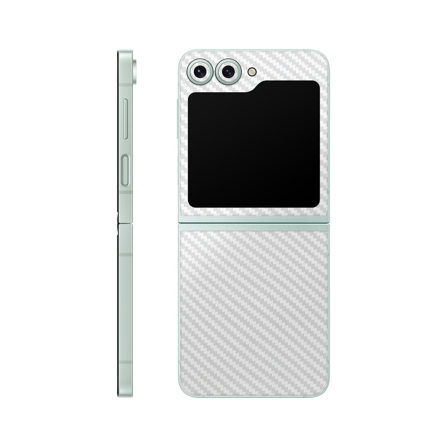 Folie de protectie Samsung Galaxy Z Flip 6, eSkins Elegans, Skin Carbon Alb