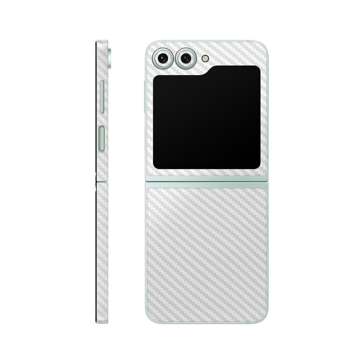 Folie de protectie Samsung Galaxy Z Flip 6, eSkins Elegans, Skin Carbon Alb