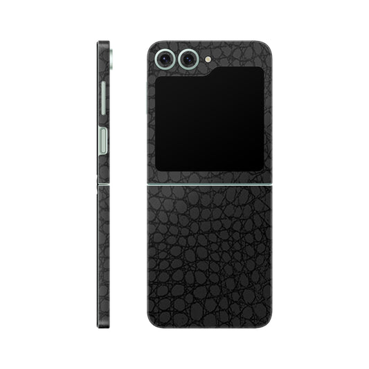 Folie de protectie Samsung Galaxy Z Flip 6, eSkins Elegans, Skin Croco Negru