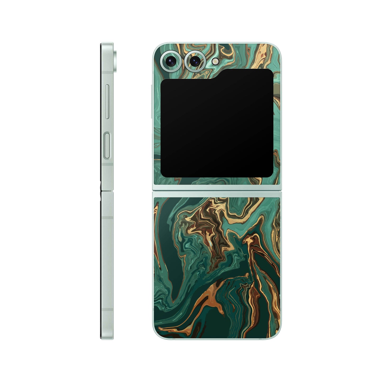 Folie de protectie Samsung Galaxy Z Flip 6, eSkins Signature, Skin Emerald Flow