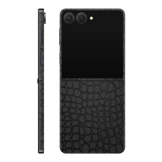 Folie de protectie Samsung Galaxy Z Flip 7, eSkins Elegans, Skin Croco Negru