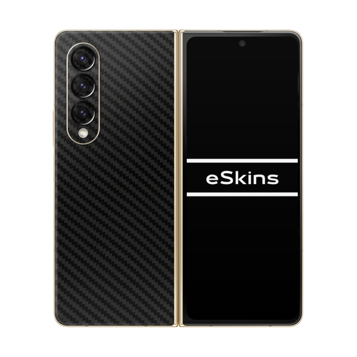 Folie de protectie Samsung Galaxy Z Fold 3, eSkins Elegans, Skin Carbon Negru