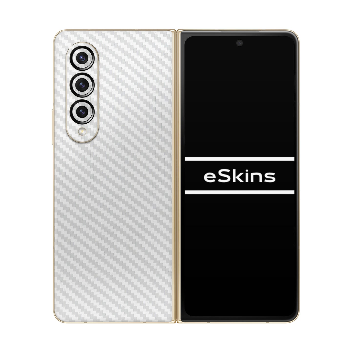 Folie de protectie Samsung Galaxy Z Fold 3, eSkins Elegans, Skin Carbon Alb