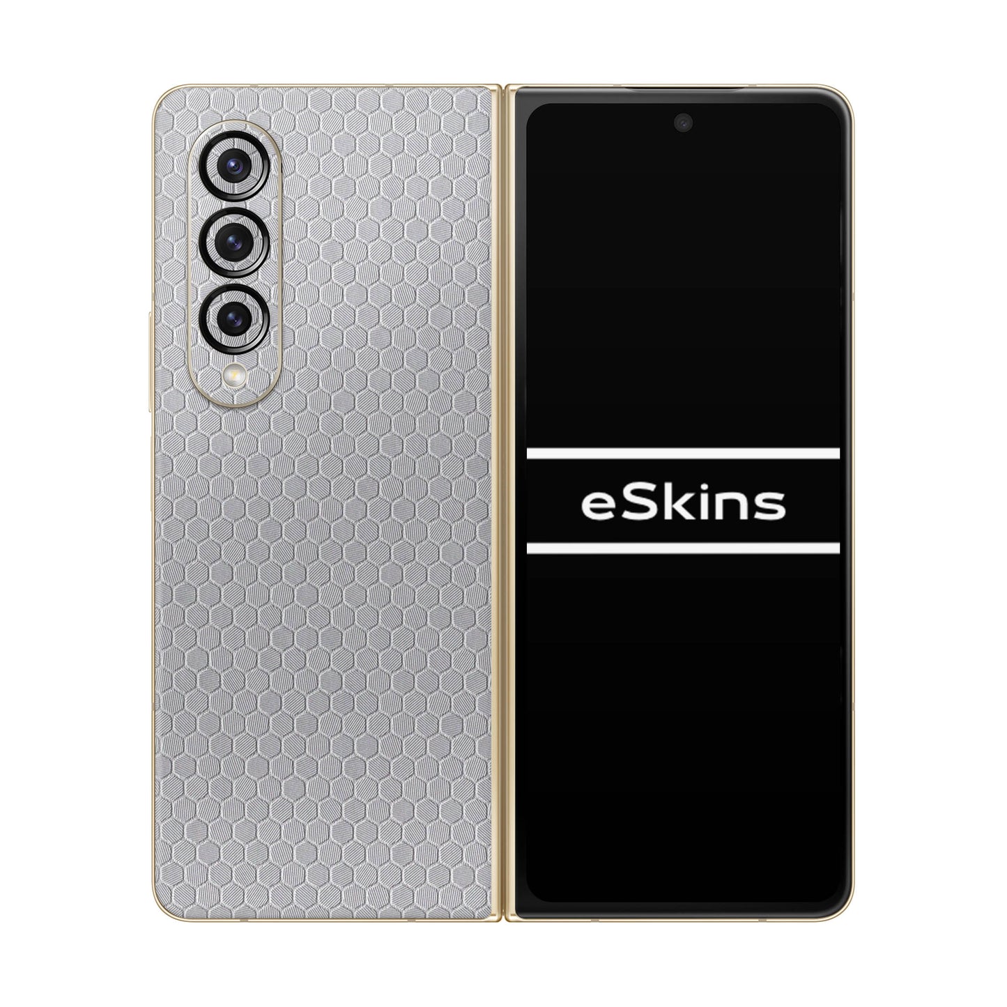 Folie de protectie Samsung Galaxy Z Fold 3, eSkins Elegans, Skin Honeycomb Gri
