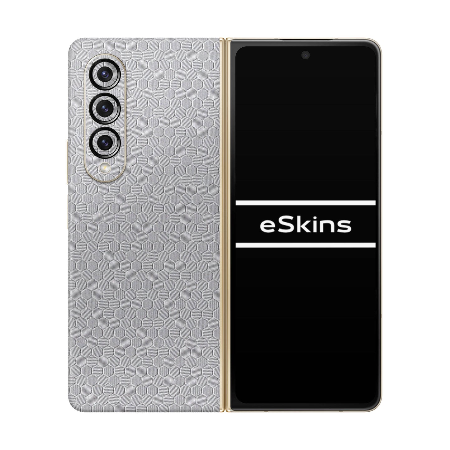 Folie de protectie Samsung Galaxy Z Fold 3, eSkins Elegans, Skin Honeycomb Gri
