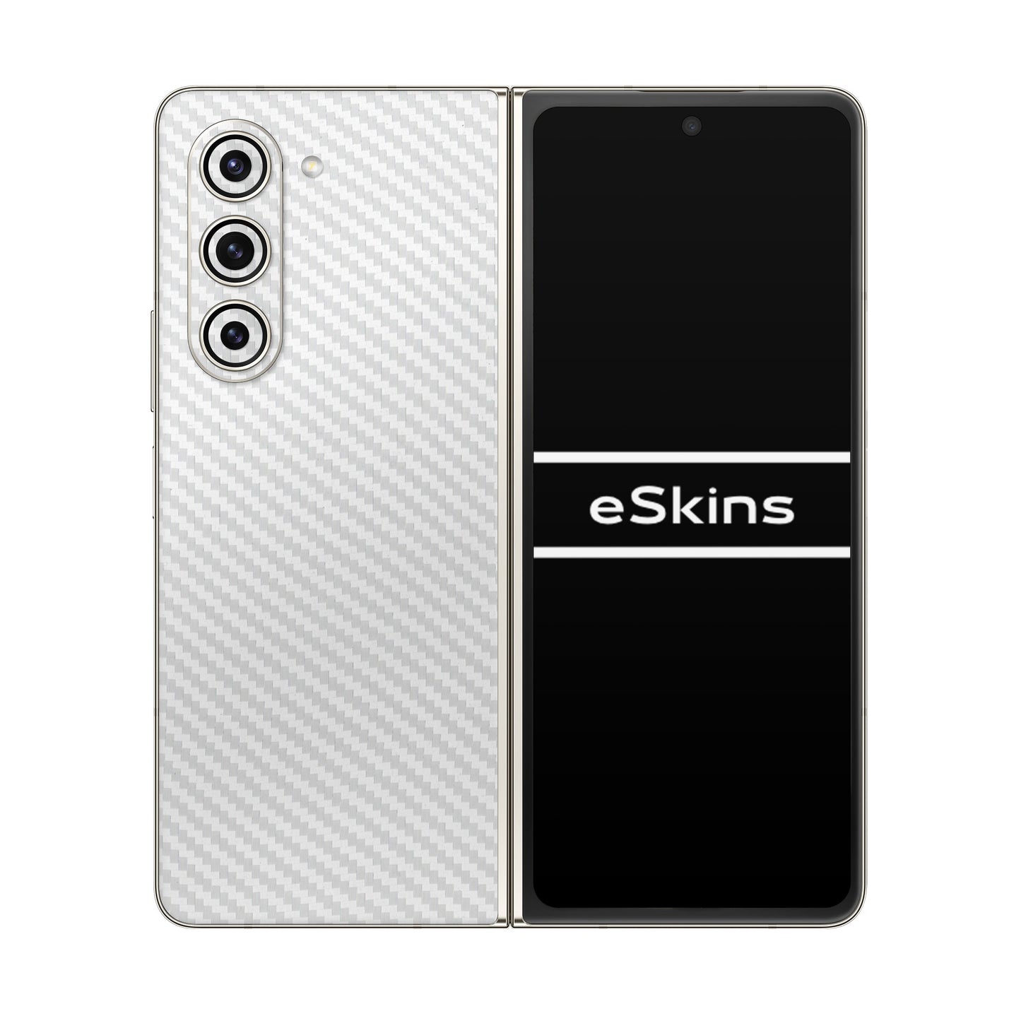 Skin Samsung Galaxy Z Fold 5, Carbon 3D White