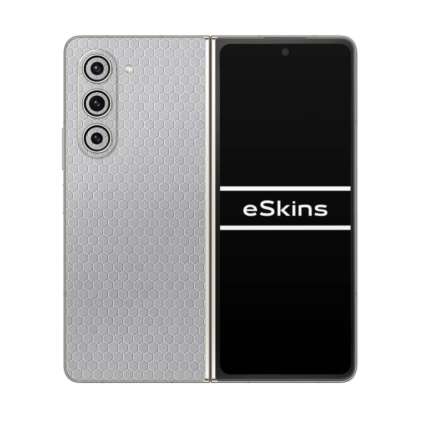 Folie de protectie Samsung Galaxy Z Fold 5, eSkins Elegans, Skin Honeycomb Gri