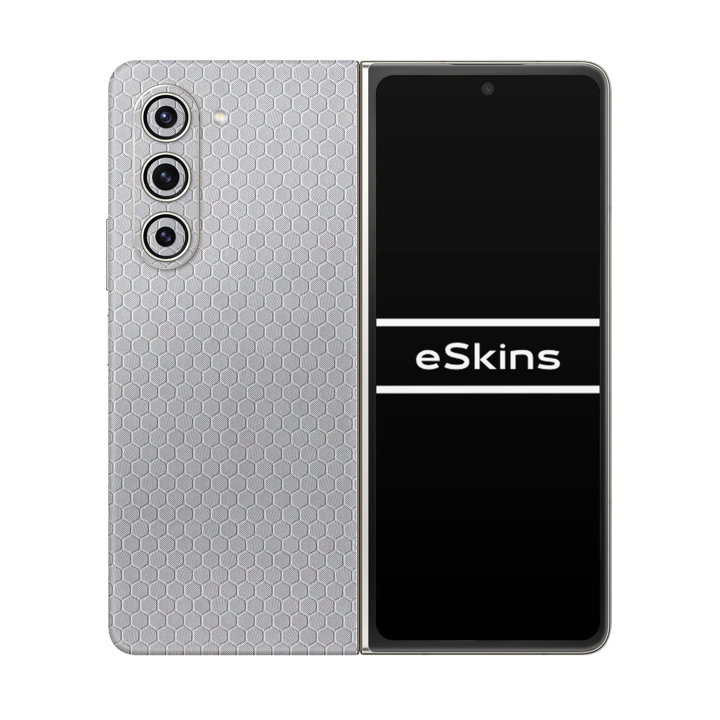 Folie de protectie Samsung Galaxy Z Fold 5, eSkins Elegans, Skin Honeycomb Gri
