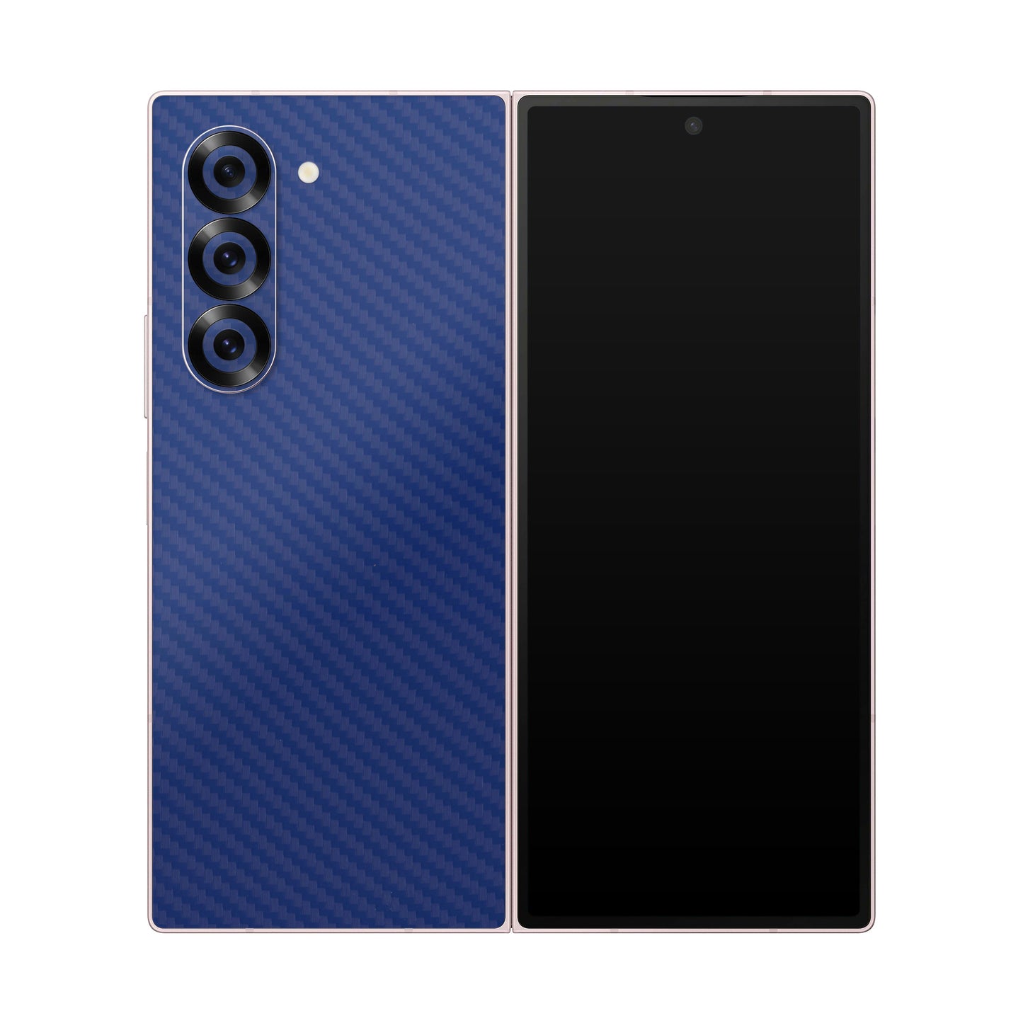 Folie de protectie Samsung Galaxy Z Fold 6, eSkins Elegans, Skin Carbon Albastru