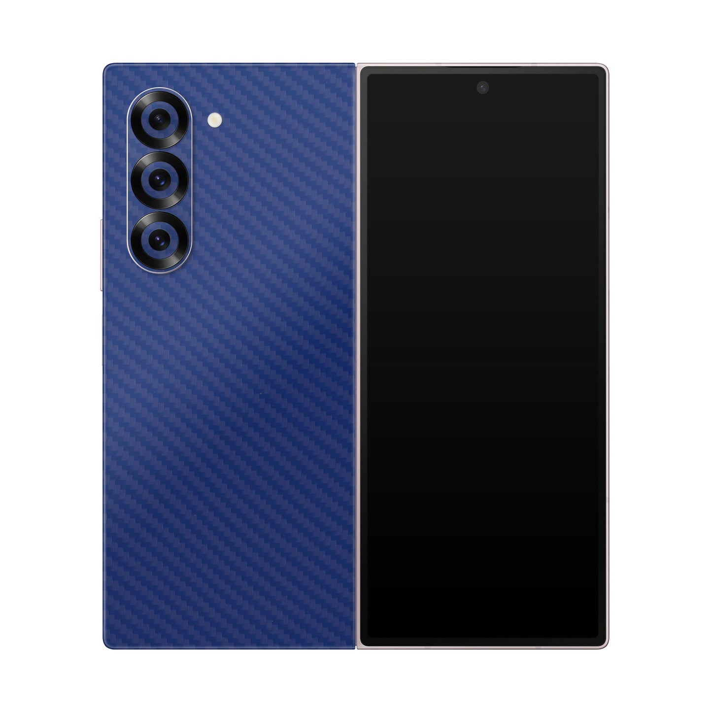 Folie de protectie Samsung Galaxy Z Fold 6, eSkins Elegans, Skin Carbon Albastru