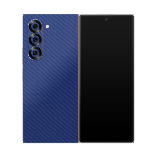 Folie de protectie Samsung Galaxy Z Fold 6, eSkins Elegans, Skin Carbon Albastru