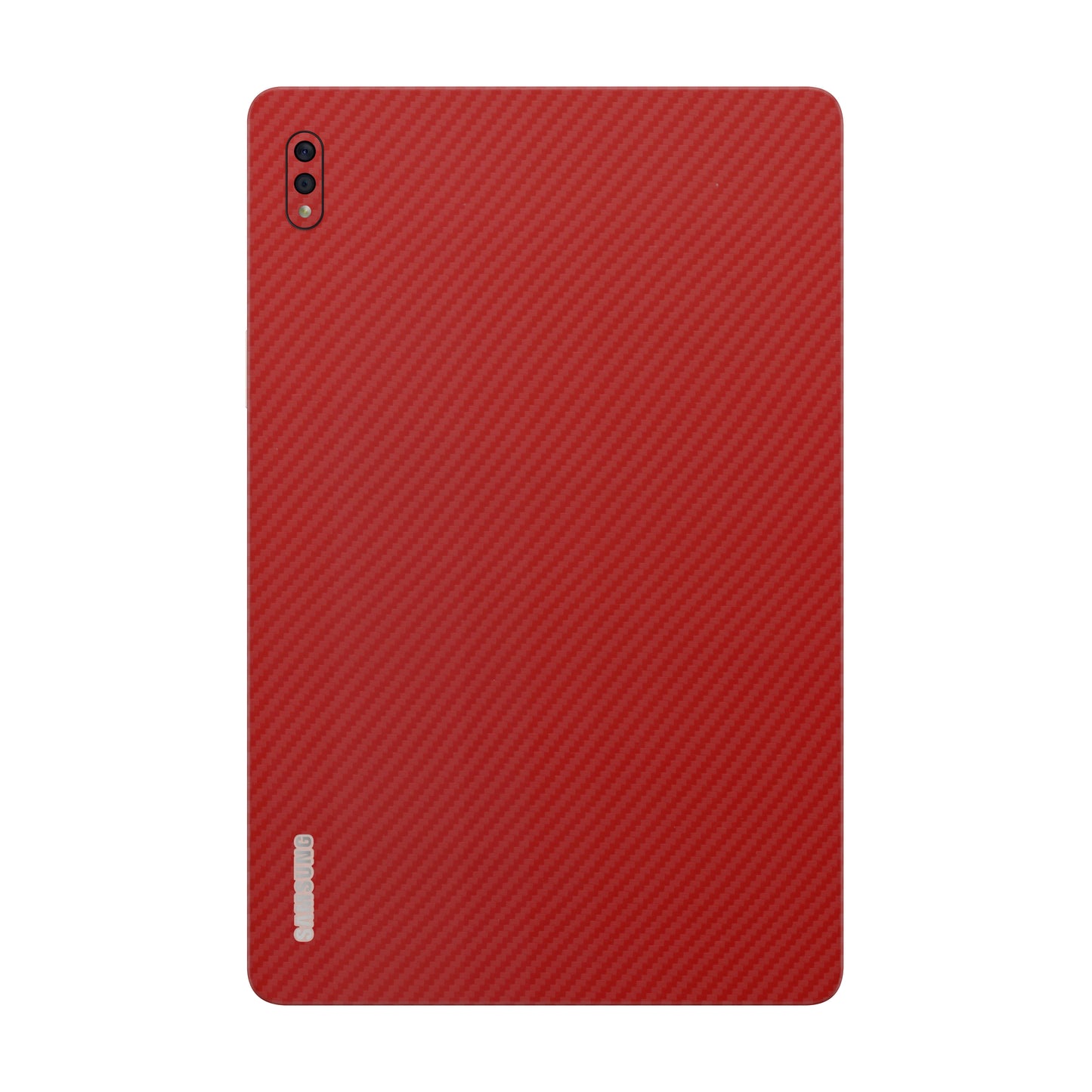 Folie de protectie Samsung Tab S7 Plus, eSkins Elegans, Skin Carbon Rosu