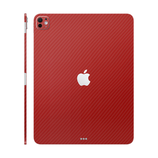 Folie de protectie iPad Pro 13" (2025, M5), eSkins Elegans, Skin Carbon Rosu